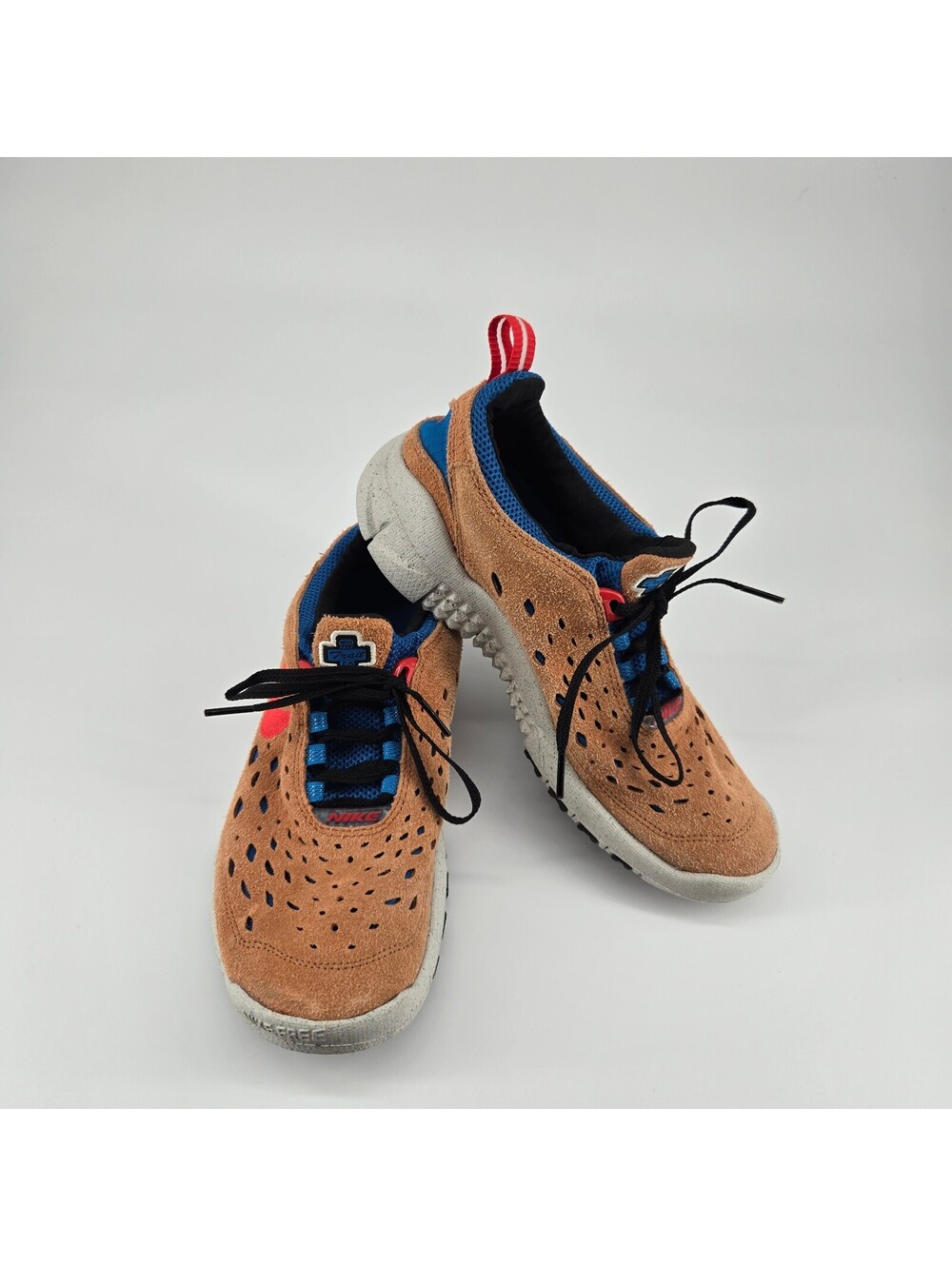 Nike Free Run Trail CW5814-201 Dark Russet Blue Nebula Mens Size 8 Suede Shoes